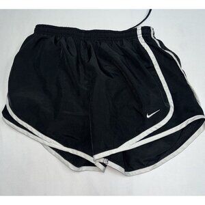 Nike Dri Fit Tempo Shorts Women Small Black White Brief Lined Running Athletic B